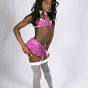 Ebony transsexual Eclair posing as a naughty schoolgirl