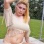 Blonde shemale with fab ass likes to do some sporting herself
